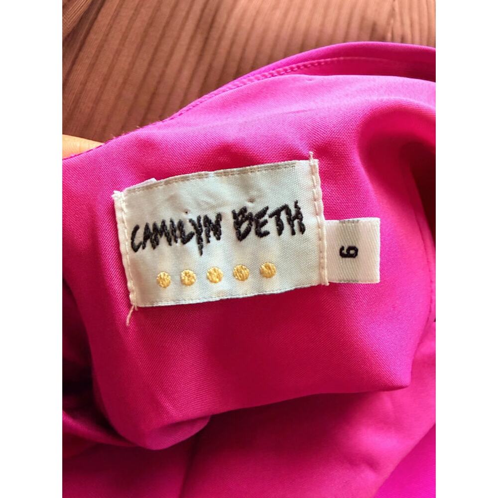 Camilyn Beth pink cap sleeve v back dress euc scallped pockets 6 1866 - Picture 7 of 8